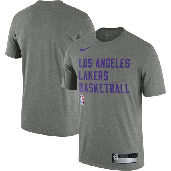 Men's Los Angeles Lakers Heather Gray 2023/24 Sideline Legend Performance Practice T-Shirt